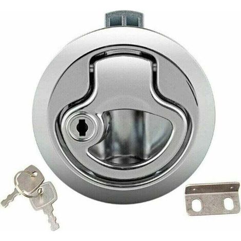Bateau Hatch Latch Pull Marine, Loquet de Trappe Affleurant en Alliage de Zinc avec Porte De Verrouillage pour Yacht Remorque Camper Deck Hatch Door Cabinet. (1/4)