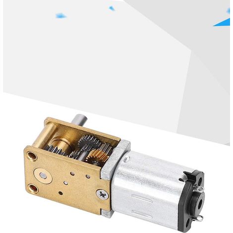 Moteur miniature CC N20 à basse vitesse avec réducteur à vis sans fin et engrenage entièrement métallique, 12 V CC, 53 tr/min (1/5)