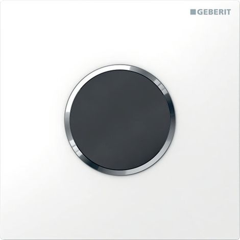 Geberit type 10 plaque de commande pour urinoir - batterie - bouton rond - Blanc alpin (1/3)