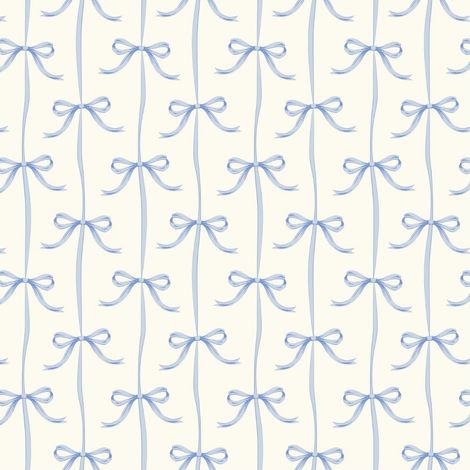 Blue Bows Wallpaper Pink Ribbons Living Room Girls Bedroom Nursery Feature Wall (1/4)