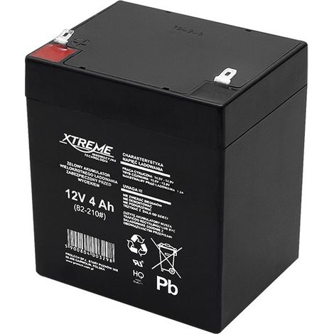 Batterie au gel 12V 4Ah Xtreme motos, quad, jouets, bateaux, caravanes, caisse
