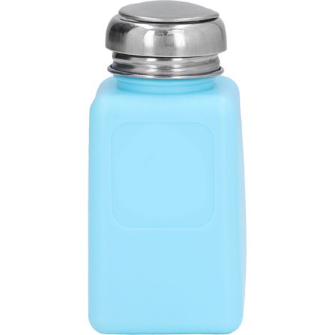 200-ml-Druckverschluss-Lösungsmittelspender, ESD-sicher, antistatische quadratische Flasche mit Edelstahldeckel, blau (1/5)