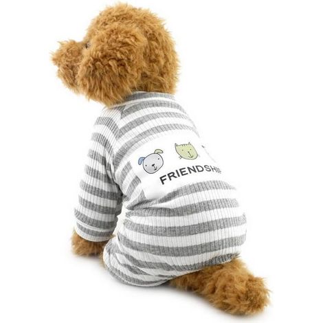 Pyjama Chien - M - 100 % Coton - Tour De Cou 26 Cm - Buste 37 Cm - Pour Chien De 2,0 À 3,0 Kg - Automne Printemps Été (1/4)