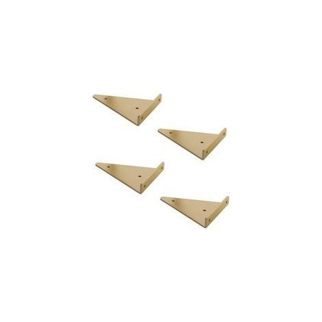 Juego de 4 soportes para estantes flotantes - Escuadras para estantería, soporte triangular de pared, soporte oculto para pared (1/4)