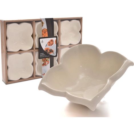 BOL APERITIVO SET-6 TREBOL BL - 9,5X4X9,5