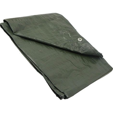 1 Bâche Polyéthylène Vert 4x8m Œillets Aluminium Protection Jardin Chantier (1/5)