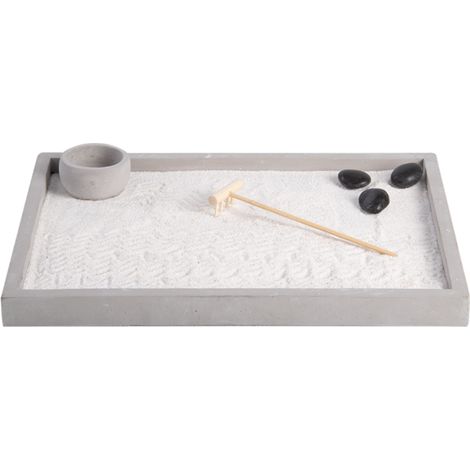 Mini jardin japonais rectangulaire - Gris - L 30 x l 22,1 cm - Livraison gratuite (1/5)