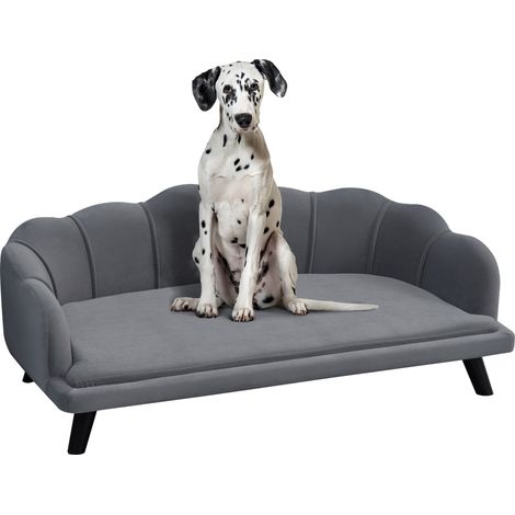 Divano per Cani Taglia Medio-Grande 98,5x60,5Px35 cm in tessuto Grigio (1/5)