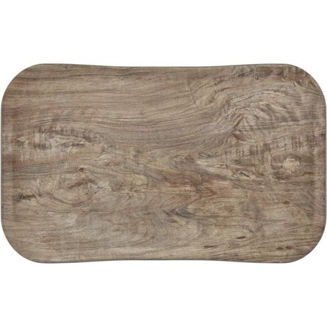 Plateau rectangulaire polyester aspect bois Century 32x53cm olivier clair - CAMBRO (1/2)