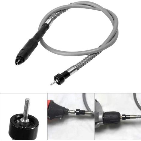 Rallonge flexible de 3,175 mm (1/8") avec mandrin sans clé M8 pour perceuses électriques, outils rotatifs ou meuleuses Dremel.