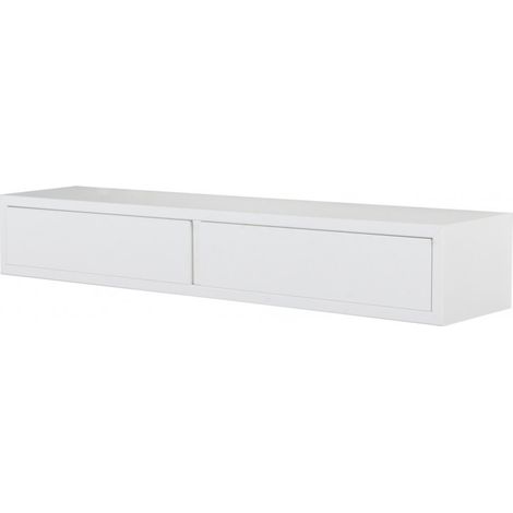 Estante de pared Domino con cajones Blanco 88.2x13.4x20 cm Set de tacos incluidos Sanitec (1/5)