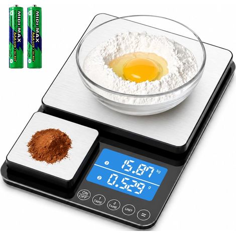 Balance Cuisine Haute Double Plateforme [500G/0.01G & 15Kg/1G] (1/5)