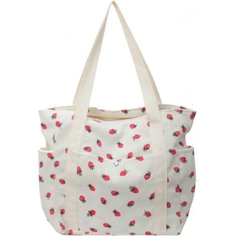 Sac À Épaule - Imprimé Fraise - Cordourey - Capacité Élevée - Pour Shopping Picnic Ou Journée Décontractée - 1 Pièce