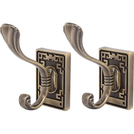 Küche Tasche Handtuch Metall Wandhalterung Kleiderbügel Doppelhaken Bronze (1/4)