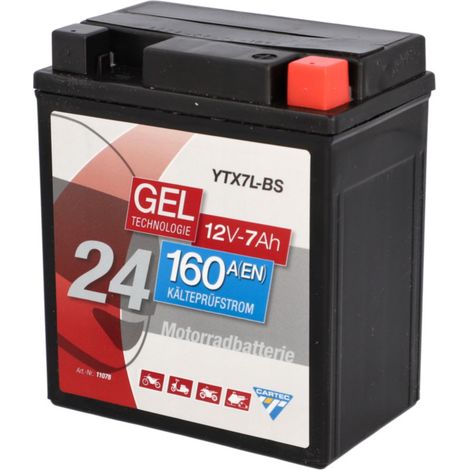Cartec Gel Motorradbatterie YTX7L-BS 7Ah 160A Gel-Batterie