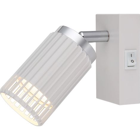Wandlampe Wandstrahler Wandspot beweglich Leselampe Wohnzimmerlampe weiß H 12 cm