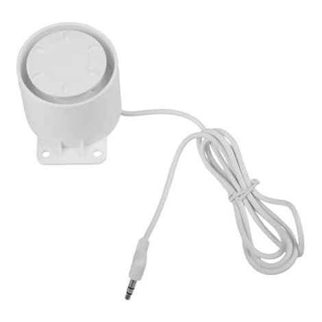 Hochauflösende Sirene für Einbruchmeldeanlagen, 120-dB-Lautsprecher mit Kabel, 5–12-V-DC-Alarmhorn aus Kunststoff, Tastatur und Konsole, weiß (1/5)