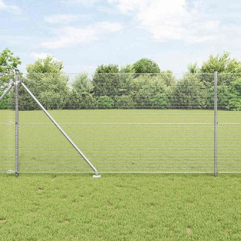Zaunpfosten Silber 10 x 1,2 m (16 x 16 mm Netz) Stahl