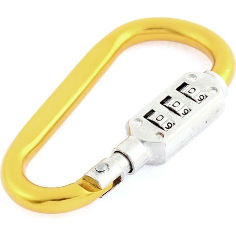 Rückstellbar Kombination Nummer 3 Stelliger Vorhängeschloss Karabiner Haken (1/3)