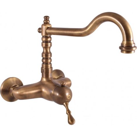 Mitigeur évier mural rétro LABE en laiton bronze (1/4)