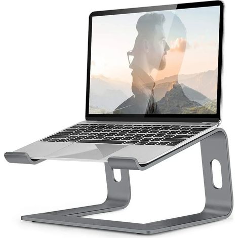 Laptopständer kompatibel mit MacBook Pro/Air, HP, MateBook und allen Lenovo 10- und 17-Zoll-Laptops (grau).