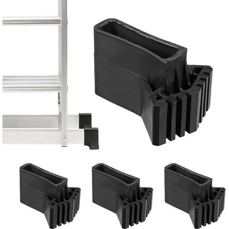 BUNTHAUS 4 Pièces Couvre Pieds D'échelle, Échelle Patins En Caoutchouc Antidérapants, Pieds d'Échelle Tapis Caoutchouc pour Échelle, Non Slip Mat Échelle Pieds pour Intérieur pour Échelles Télescopiqu (1/5)
