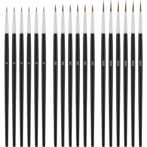 Set di 30 pennelli a punta fine, pennelli per dettagli fini, piccoli pennelli in miniatura in 3 misure, pennelli microliner per modellismo, pittura ad acquerello e acrilico, Ge (1/5)