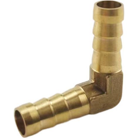 Raccordo per tubo flessibile in ottone con barbiglio da 6 mm KZQ 2 pezzi, connettore per tubo a gomito da 90 gradi (1/3)