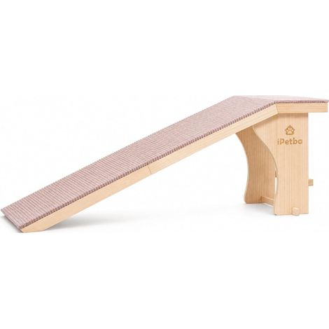 Rampe pour Chien 2026 – Rampe Large et Longue pour Lit et Canapé avec Plateforme, Anti-Dérapante, Solide et Protectrice des Articulations, Supporte Jusqu'à 90 kg, Rose Clair (1/5)