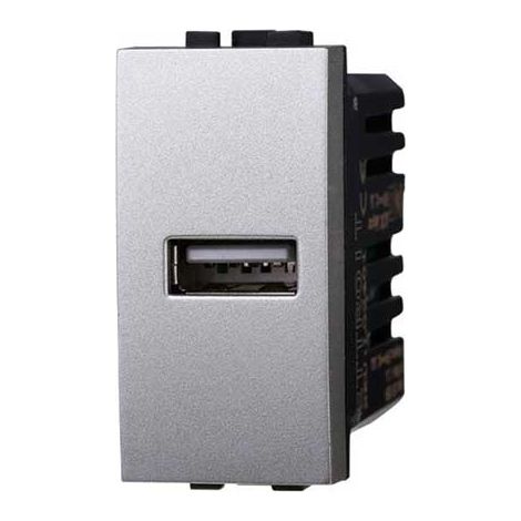 Lademodul mit einer Anschlussbuchse USB Type-A Bticino Livinglight kompatibler 5Vdc 2.1A tech farbe