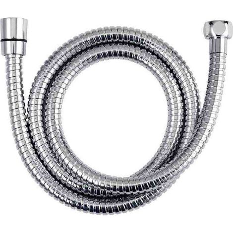 Flexible de douche 150cm chromé, raccords laiton, haute pression et résistance calcaire (1/2)