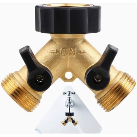 Distributeur en Y à 2 Voies pour Un Raccordement d'eau g 3/4 en Laiton, pour Tuyaux d'alimentation