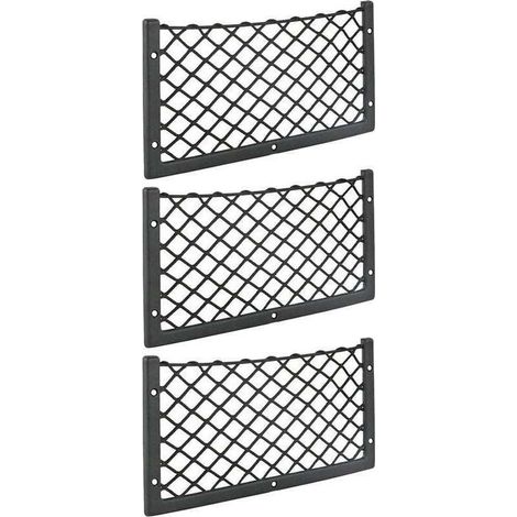 Ulisem - Lot de 3 filets de rangement pour voiture - 36 x 18 cm - Haute élasticité, filet de rangement pour bagages, magazines - T4 T5 T6 - Pour van, caravane, camping-car, camion