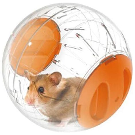Palla da ginnastica da 12 cm per criceti e topi, giocattolo per attività di piccoli animali, palla per esercizi per criceti nani, 3 colori tra cui scegliere (arancione)