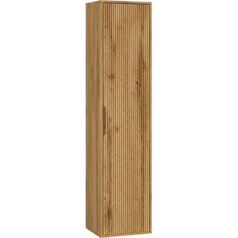 Badplaats Colonna Bagno Rimini 38 x 33 x 170 cm - Rovere - Colonna Sospesa con 1 Anta (1/5)