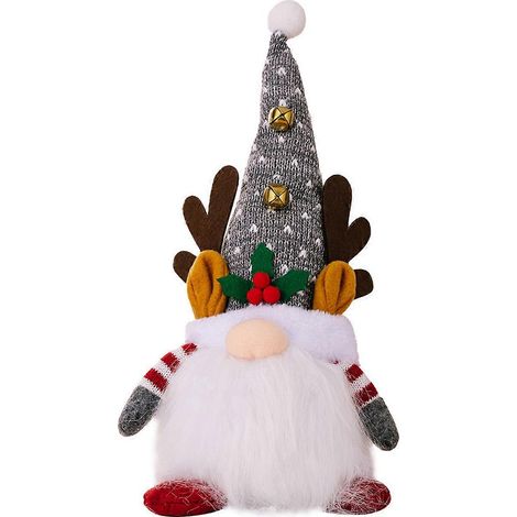 LED-Weihnachtsbeleuchtung, gesichtslose Puppenornamente, Glocken, Festtagsdekoration, Zwergenornamente für Büro und Sofa, Grau (1/5)