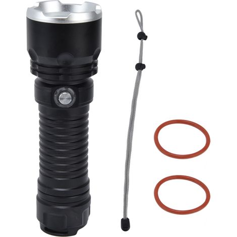 Lampe de plongée étanche IPX6 5000lm réglable en alliage d'aluminium durable, lampe torche polyvalente étanche. (1/5)