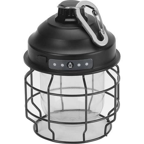 Lampe de camping LED rechargeable USB, 3 modes d'éclairage, lanterne étanche pour tente, randonnée, pêche en intérieur et extérieur (1/5)