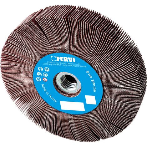 Roue a lamelles en toile trou filete 125 x 20 mm m14 grain 40