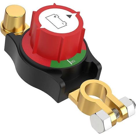 Disjoncteur de batterie à borne supérieure, disjoncteur de batterie automobile 12V-48V, disjoncteur de batterie robuste, borne négative marche/arrêt, compatible avec les automobiles, les camping-cars, (1/5)