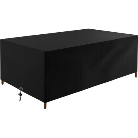 Housse de protection pour meubles de jardin, protection pour meubles de jardin, tissu Oxford imperméable, bâche de protection UV avec corde et serrure, noir (250 x 250 x 90 cm, 210D) (1/5)