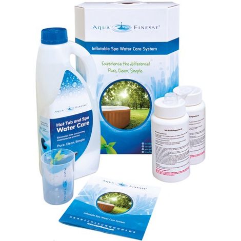 Coffret de traitement oxygène actif pour spa – Kit d'entretien complet avec désinfectants et gobelet doseur – AquaFinesse (1/4)