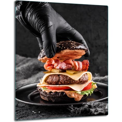 TABLERO DE MESA CON PANEL DE CRISTAL DE 40x52 CM PARA HAMBURGUESAS (1/5)