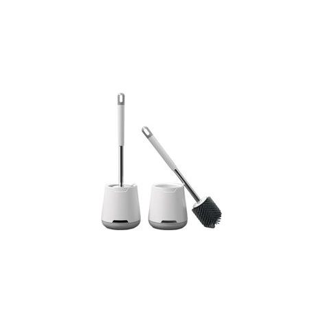 Brosse de toilette blanche avec support, séchage rapide, antibactérienne et hygiénique. (1/5)