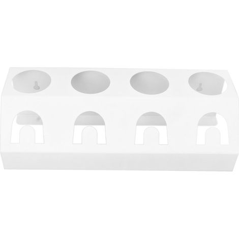 Égouttoir à bouteilles antidérapant à 4 trous en fer et silicone, blanc.