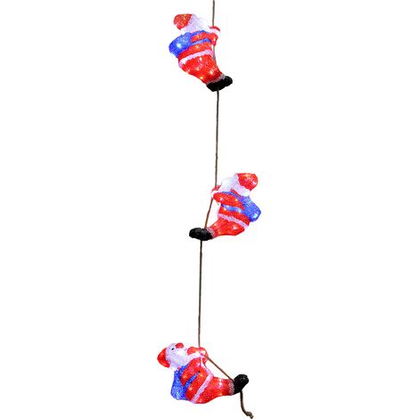 Monzana LED Acryl Figur Weihnachten Außen Innen Schneemann Santa Eisbär Pinguin Teddy Hirsch Wichtel Stern Weihnachtsmann Weihnachtsdekoration Weihnachtsbeleuchtung Dekofigur Weihnachtsmann Trio