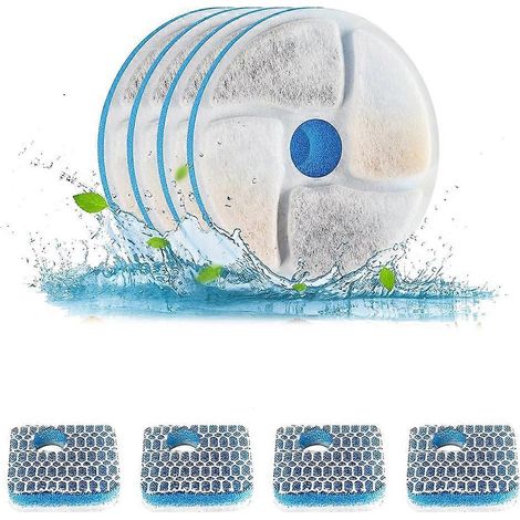 Filtres de rechange pour fontaine à eau pour chats et animaux domestiques, compatibles avec les fontaines automatiques de 2,2 L (74 oz). (1/5)