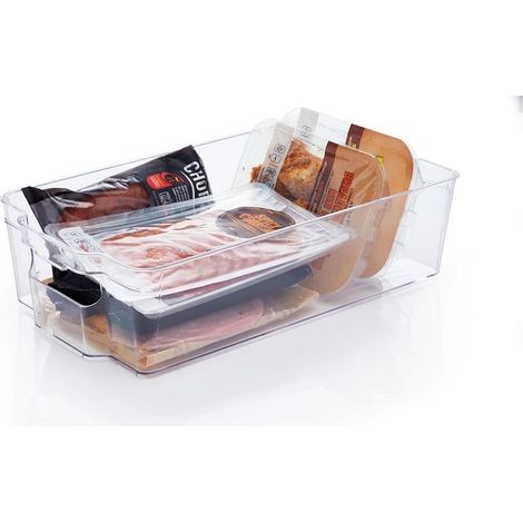 Bac de Rangement pour Réfrigérateur, Plastique Transparent 32x21x9cm (1/4)