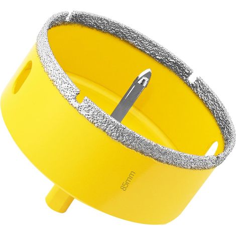 Scie Cloche Diamantée de 85mm avec Foret Guidage, Foret Trépan Diamant pour Carrelage, Porcelaine, Verre, Marbre et Céramique (1/5)