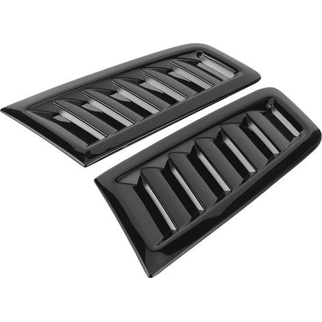 Motorhaubenentlüftungen - 2 Stück - Universelle Motorhaubenentlüftung - Motorhaube - Karosserieteile kompatibel mit dem Fahrzeug - Passend für Focus RS MK2 (glänzend schwarz) (1/5)